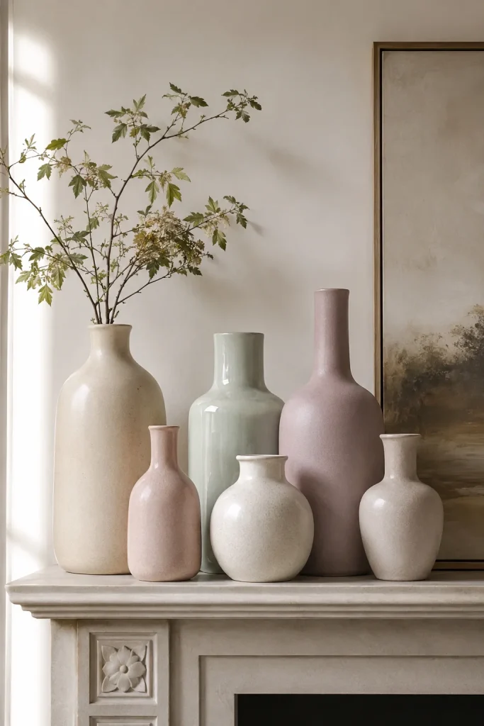 27 Spring Home Decor Ideas to Refresh Your Space in Style 22 Introduce a Pastel Vase Collection