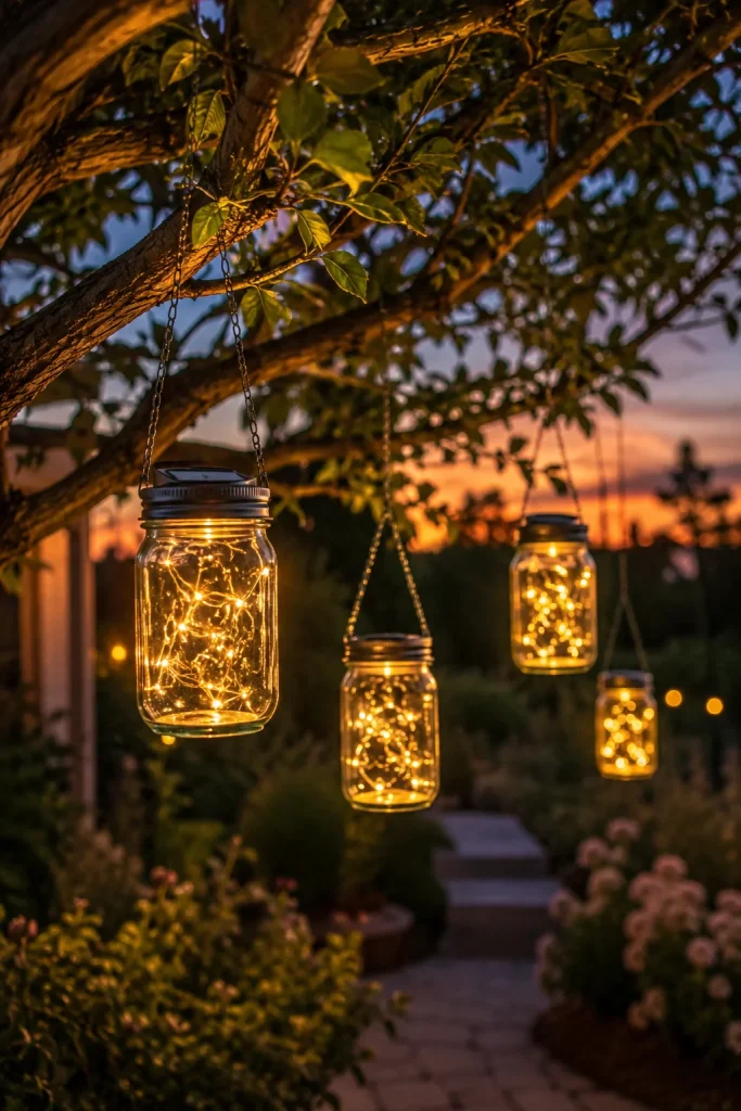 31 Creative DIY Garden Decor Ideas for Indoor & Outdoor Spaces 24 DIY Solar Mason Jar Lights