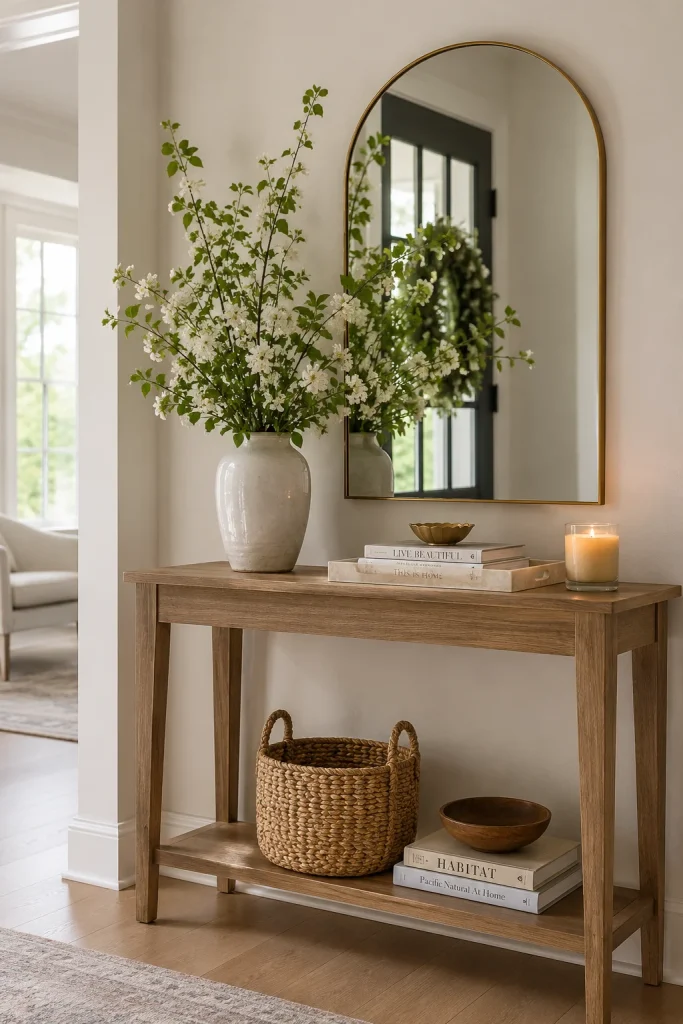 27 Spring Home Decor Ideas to Refresh Your Space in Style 26 Update Your Entryway with a Spring Console Table Display