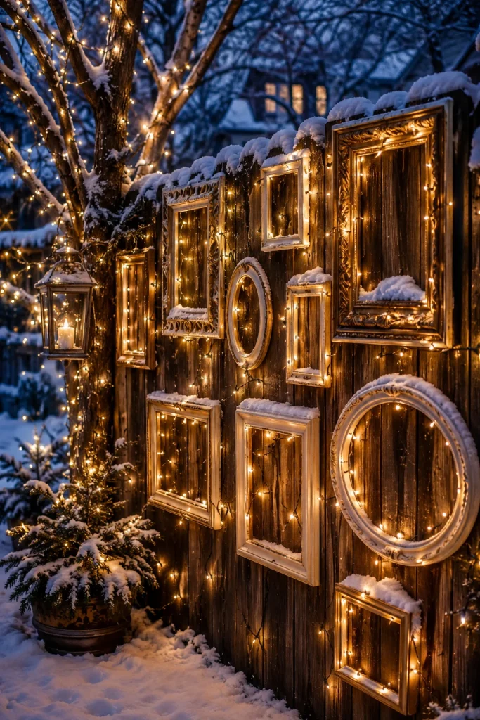 DIY Lighted Christmas Picture Frame Display