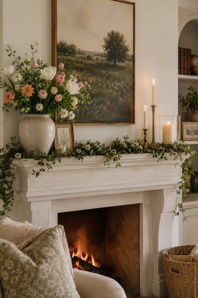 Style Your Mantel with Spring Greenery