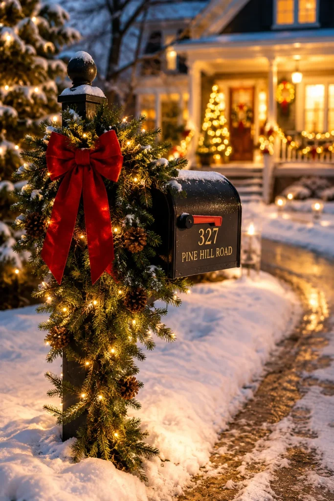 DIY Lighted Christmas Mailbox Makeover