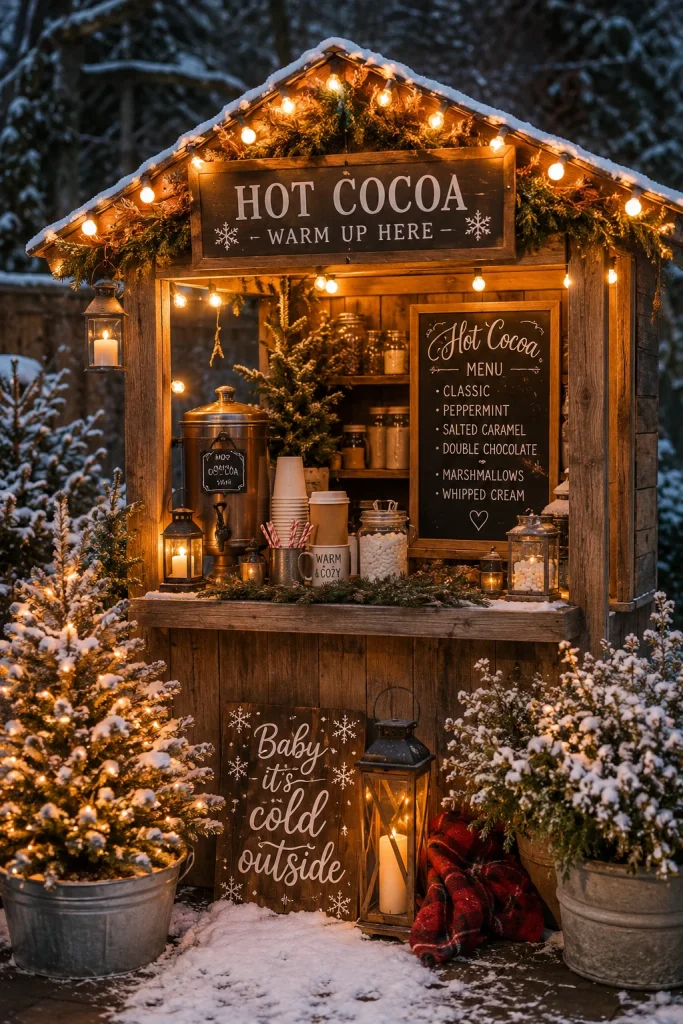 DIY Lighted Christmas Hot Cocoa Stand Display