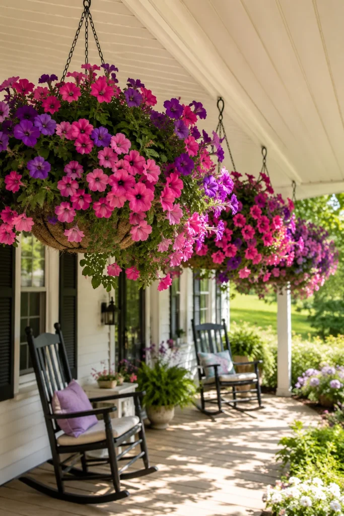 4. Hanging Baskets Filled with Spring Blooms