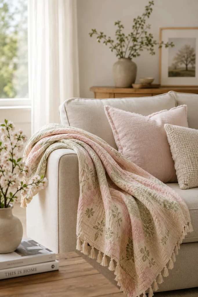 Swap Heavy Throw Blankets for Lighter Fabrics
