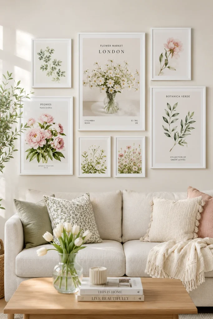 Add a Gallery Wall with Botanical Prints